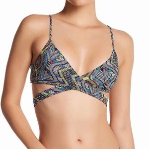 NWT L*Space large wrap bikini top, reversible
